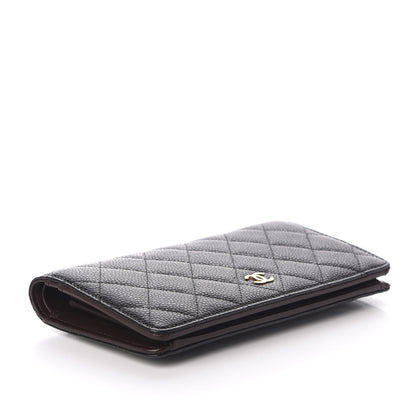 Chanel Caviar Quilted Yen Wallet Black 4 of 11