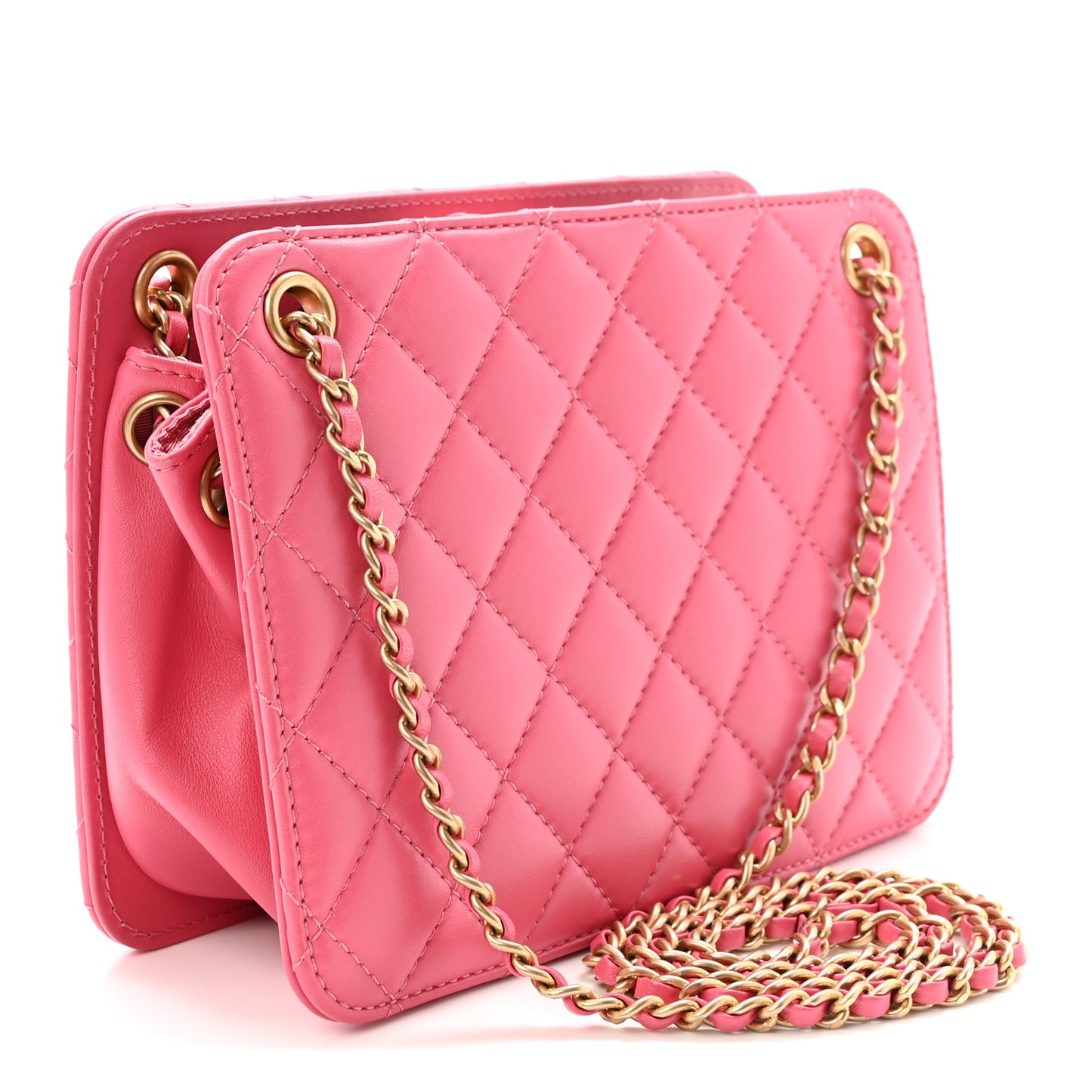 Calfskin Quilted CC Small Once Upon A Time Tote Pink
