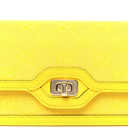 Gucci GG Monogram Scratch Lux Calfskin Mini Luce Shoulder Bag Yellow 7 of 9