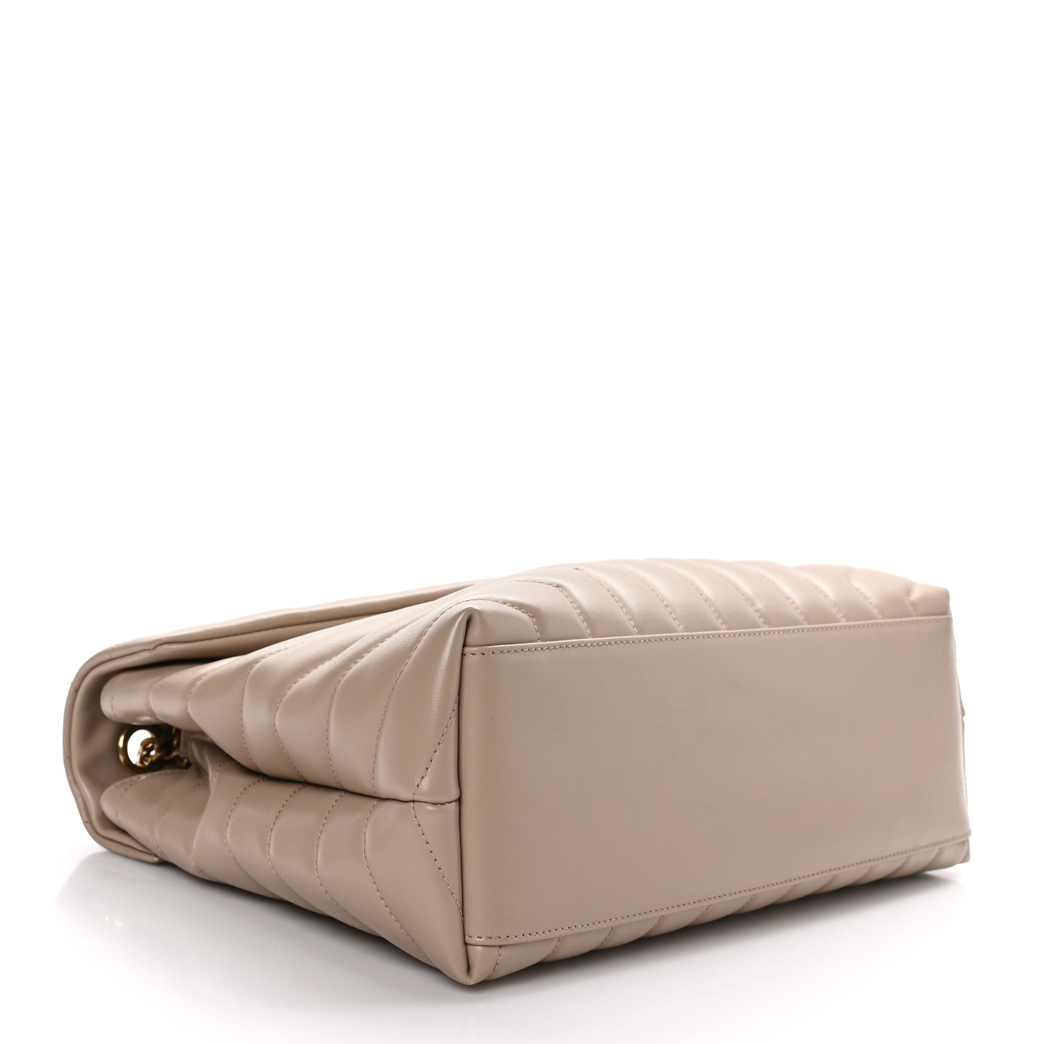 Saint Laurent SAINT LAURENT Calfskin Y Quilted Monogram Medium Loulou Chain Satchel Dark Beige 3 of 11