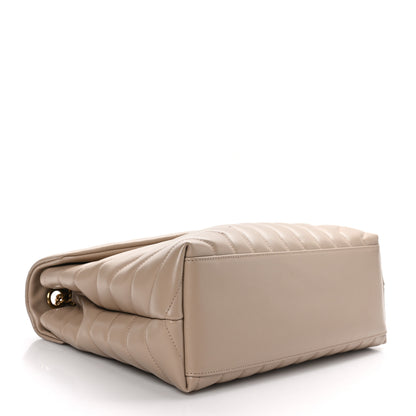 Saint Laurent SAINT LAURENT Calfskin Y Quilted Monogram Medium Loulou Chain Satchel Dark Beige 3 of 11