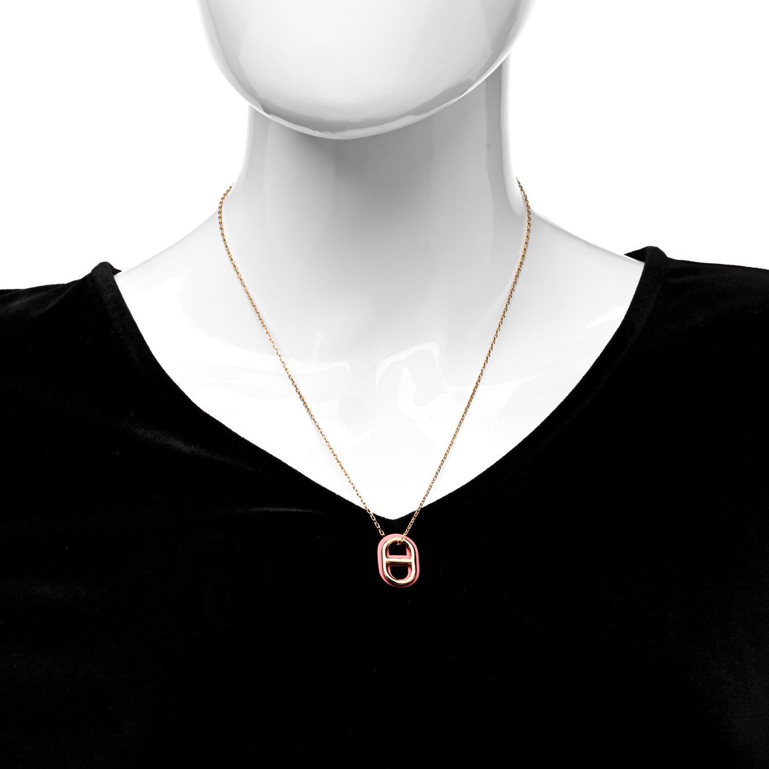 Hermes Swift O'Maillon Pendant Necklace Rose Azalee 2 of 7