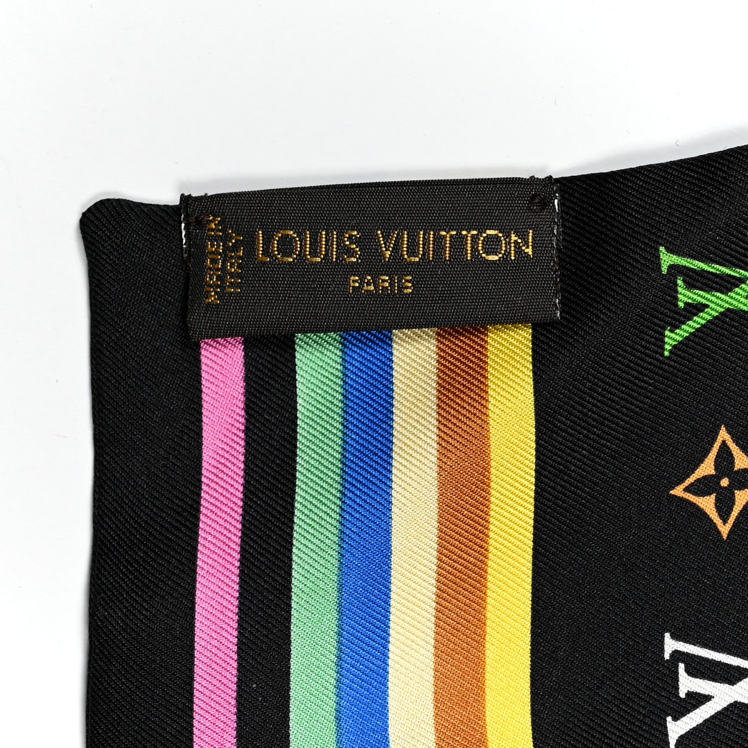 Louis Vuitton Silk Monogram Multicolor Bandeau Black 3 of 3