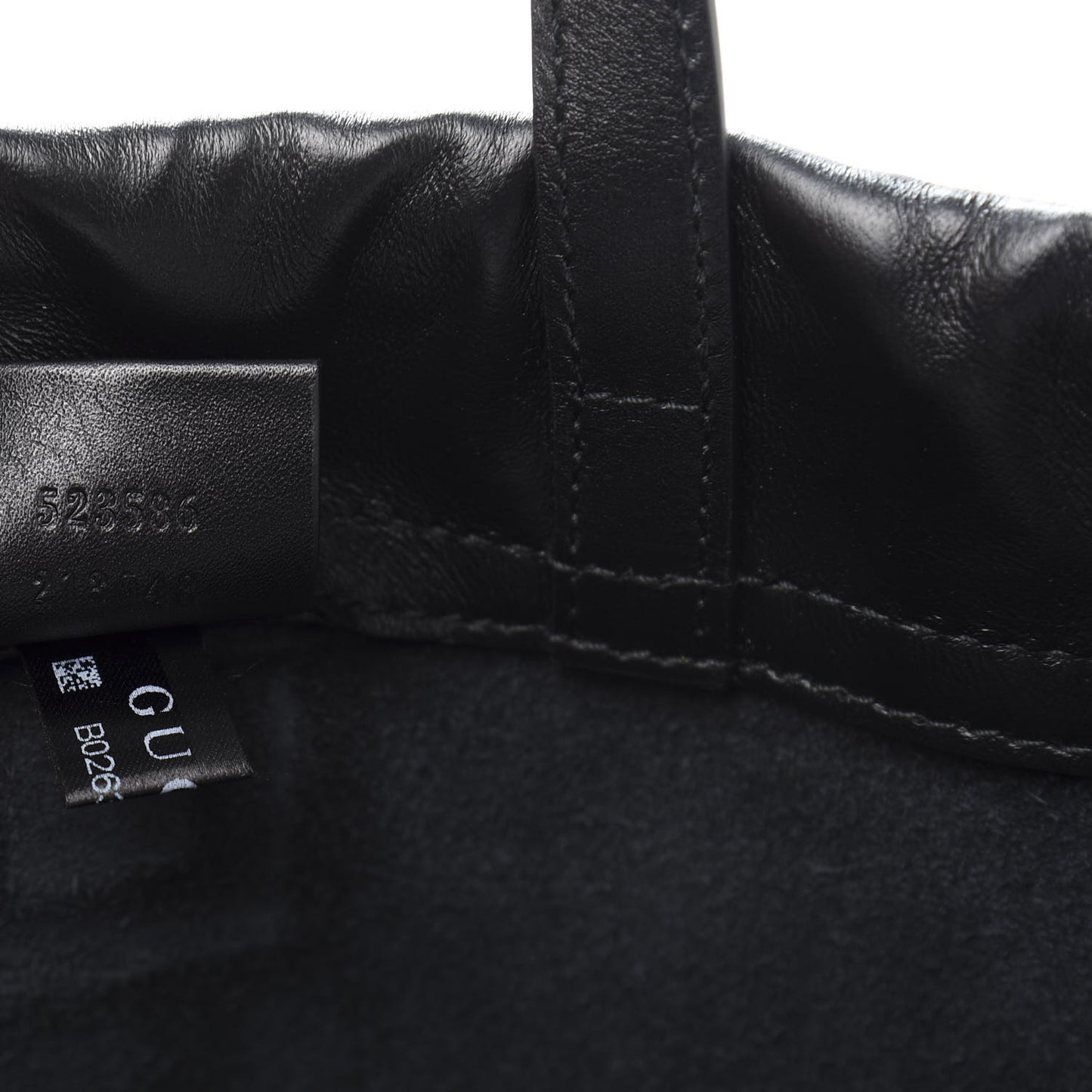 Calfskin Logo Drawstring Backpack Black