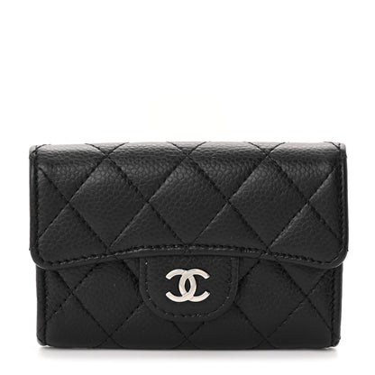 Chanel Caviar Quilted Flap Card Holder Wallet Black 1 of 11