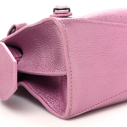 Balenciaga Metallic Grained Calfskin Neo Classic Silver Hardware Mini City Pink 9 of 10
