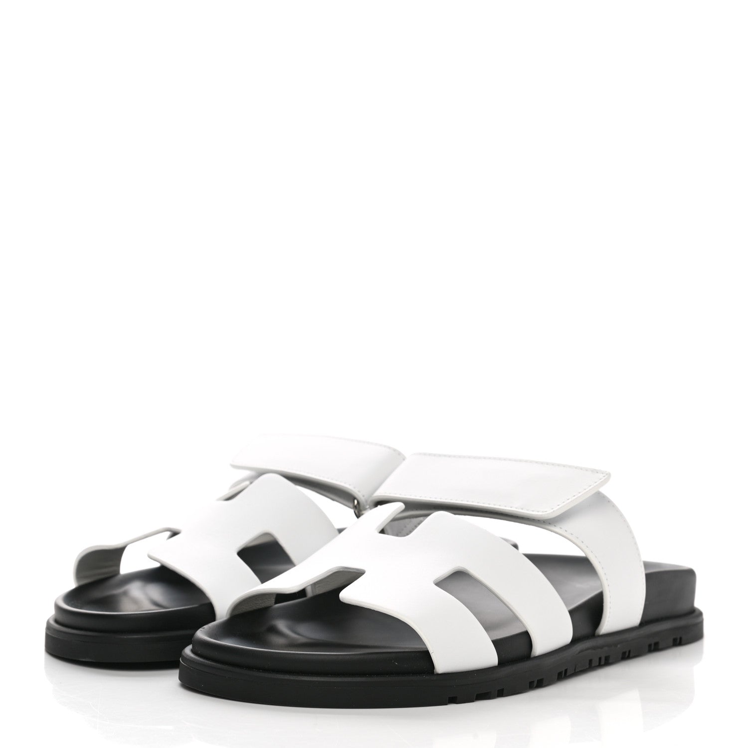 Hermes Calfskin Womens Chypre Sandals 37.5 White 3 of 9