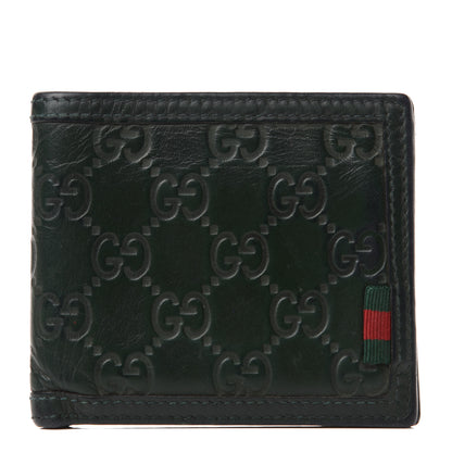 Gucci Guccissima Web Board Bi-Fold Wallet Green 1 of 7