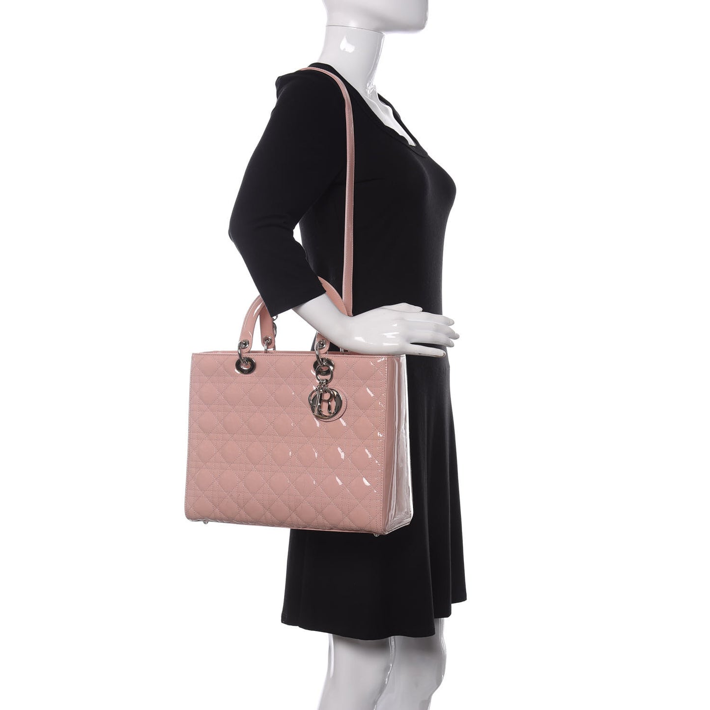 Patent Cannage Large Lady Dior Light Pink