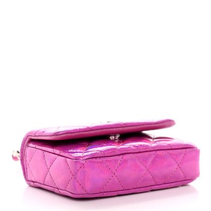 Chanel Iridescent Mirror Goatskin Hook Card Holder Fuchsia 4 of 11