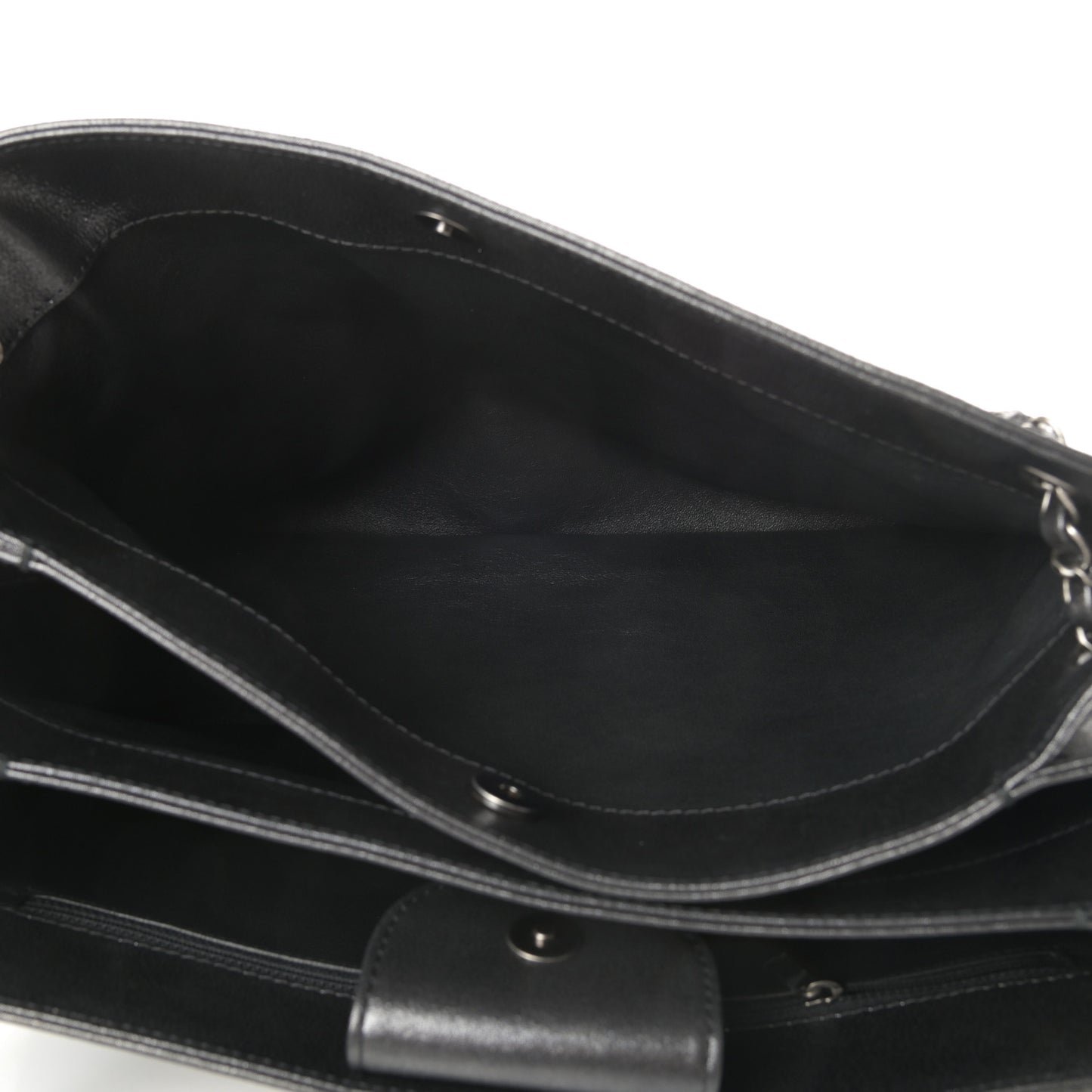 Iridescent Calfskin CC East West Shopping Tote Grey