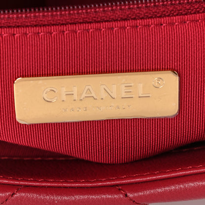 Chanel Goatskin Quilted Medium Chanel 19 Flap Dark Pink 6 of 11