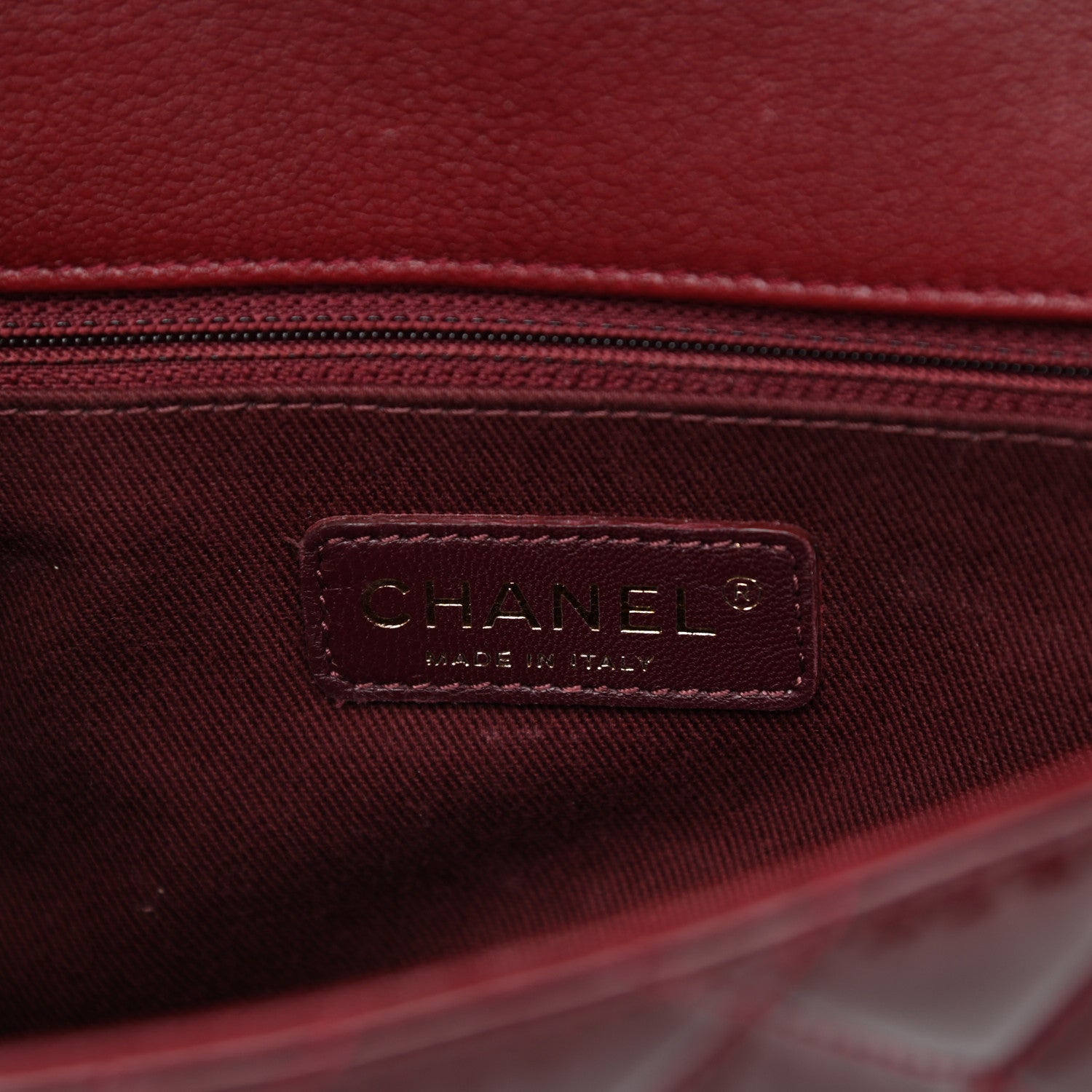 Chanel Patent Goatskin Quilted Medium CC Eyelet Flap Burgundy 6 of 12