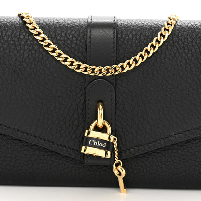 Chloe Shiny Grained Calfskin Aby Wallet on Chain Black 5 of 10