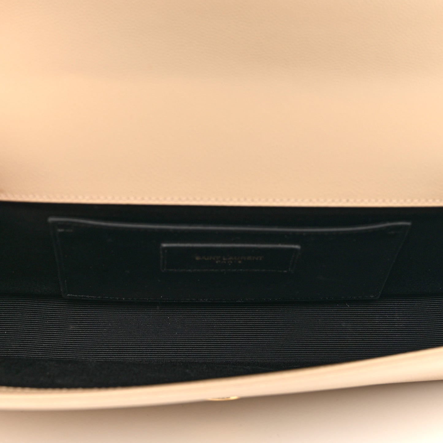 SAINT LAURENT Grain De Poudre Classic Monogram Cassandre Clutch Nude Powder