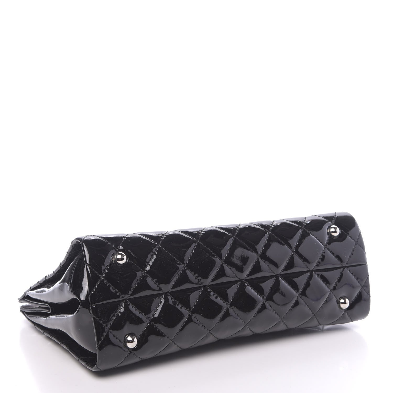 Chanel Patent Quilted Timeless CC Shopping Tote Black 4 of 10