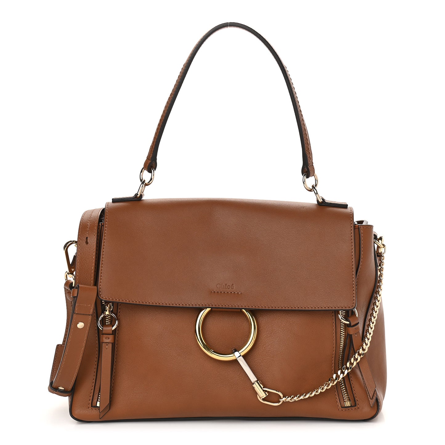 Calfskin Medium Faye Day Shoulder Bag Tan