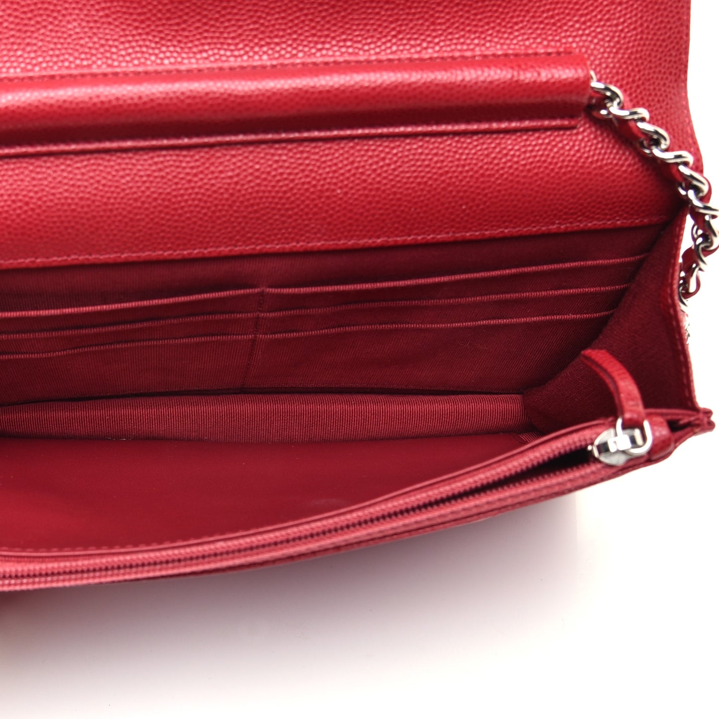 Caviar Quilted Wallet On Chain WOC Red