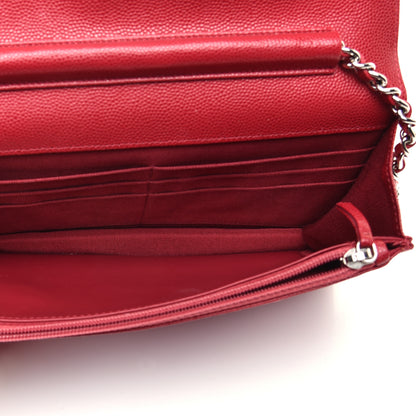 Chanel Caviar Quilted Wallet On Chain WOC Red 5 of 9