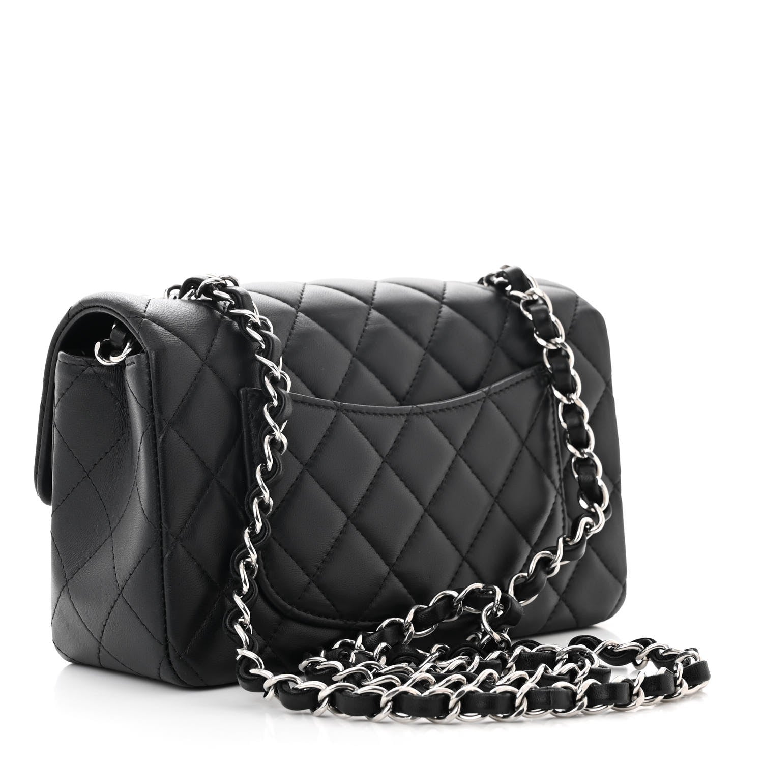 Chanel Lambskin Quilted Mini Rectangular Flap Black 3 of 9