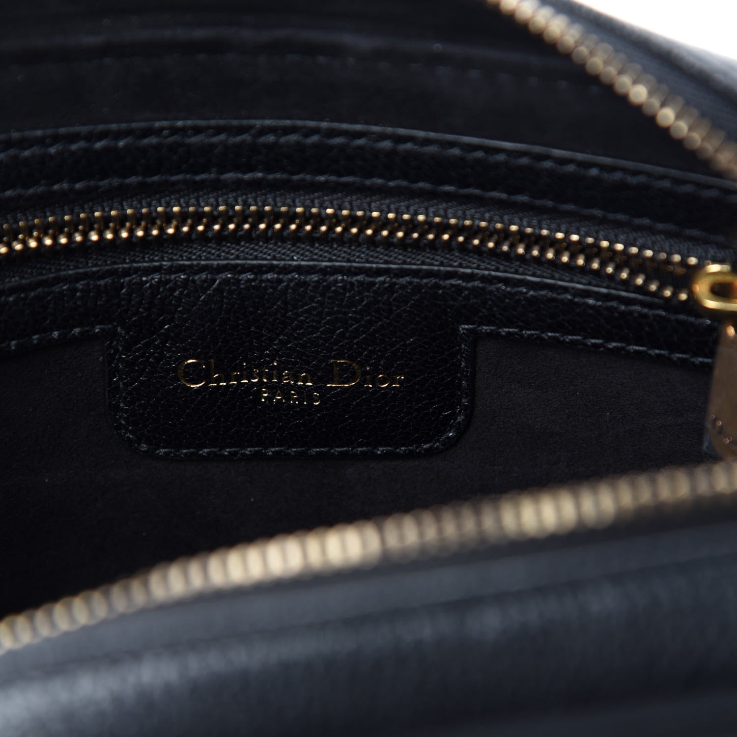 Christian Dior Goatskin Double Saddle Pouch Black 8 of 10