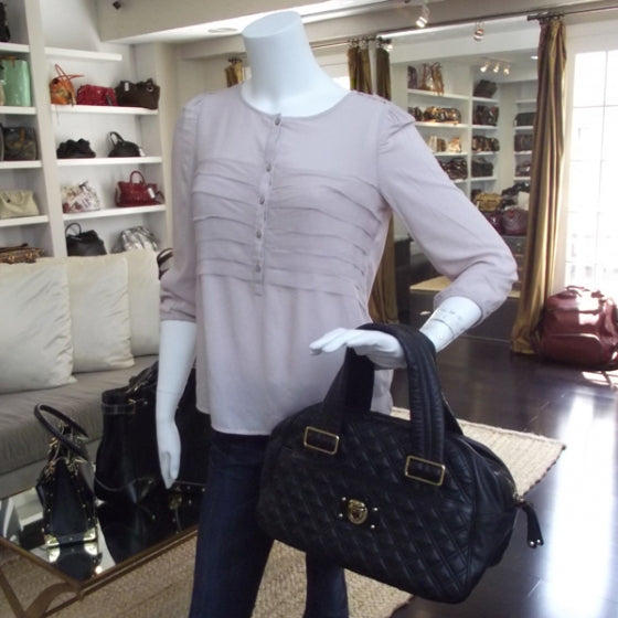Marc Jacobs Leather Quilted Ursula Bowler Black 2 of 12