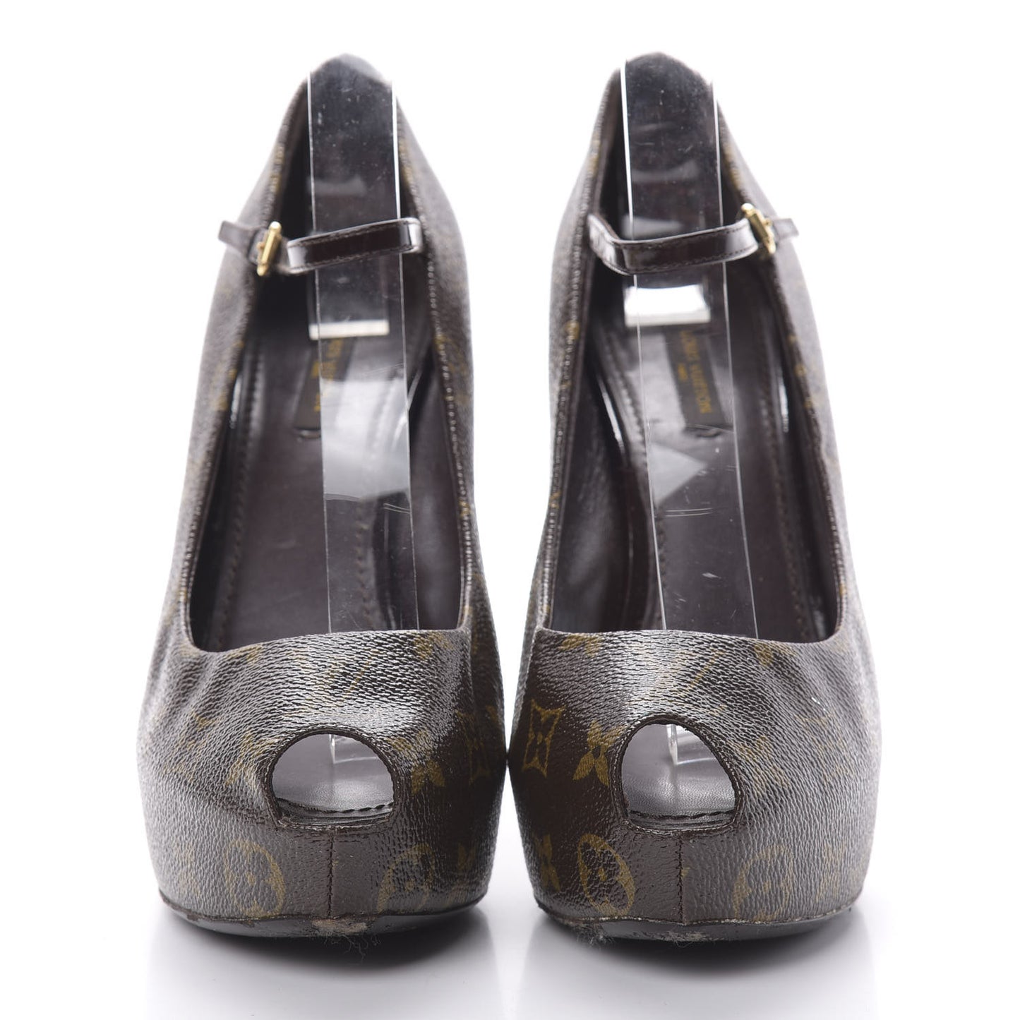 Patent Monogram Fetish Vanity Platform Pumps 40