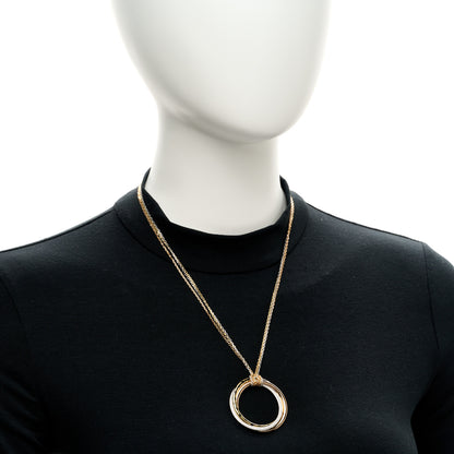 Cartier 18K Pink Yellow White Gold Diamond Black Lacquer Trinity Panthere De Cartier Pendant Necklace 2 of 5