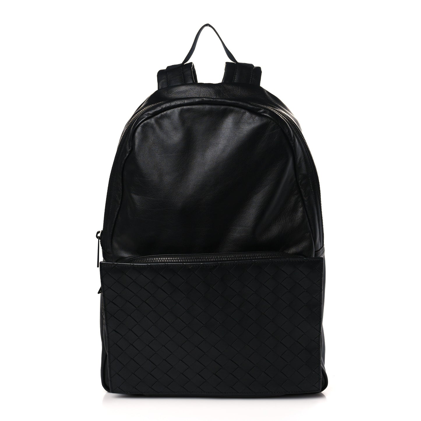 Smooth Calfskin Intrecciato Backpack Black