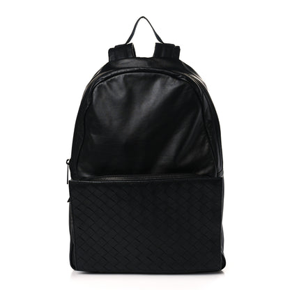 Bottega Veneta Smooth Calfskin Intrecciato Backpack Black 1 of 9