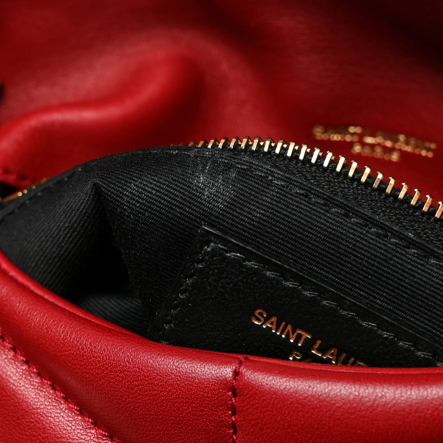 Lambskin Quilted Toy Loulou Puffer Monogram Chain Satchel Opium Red