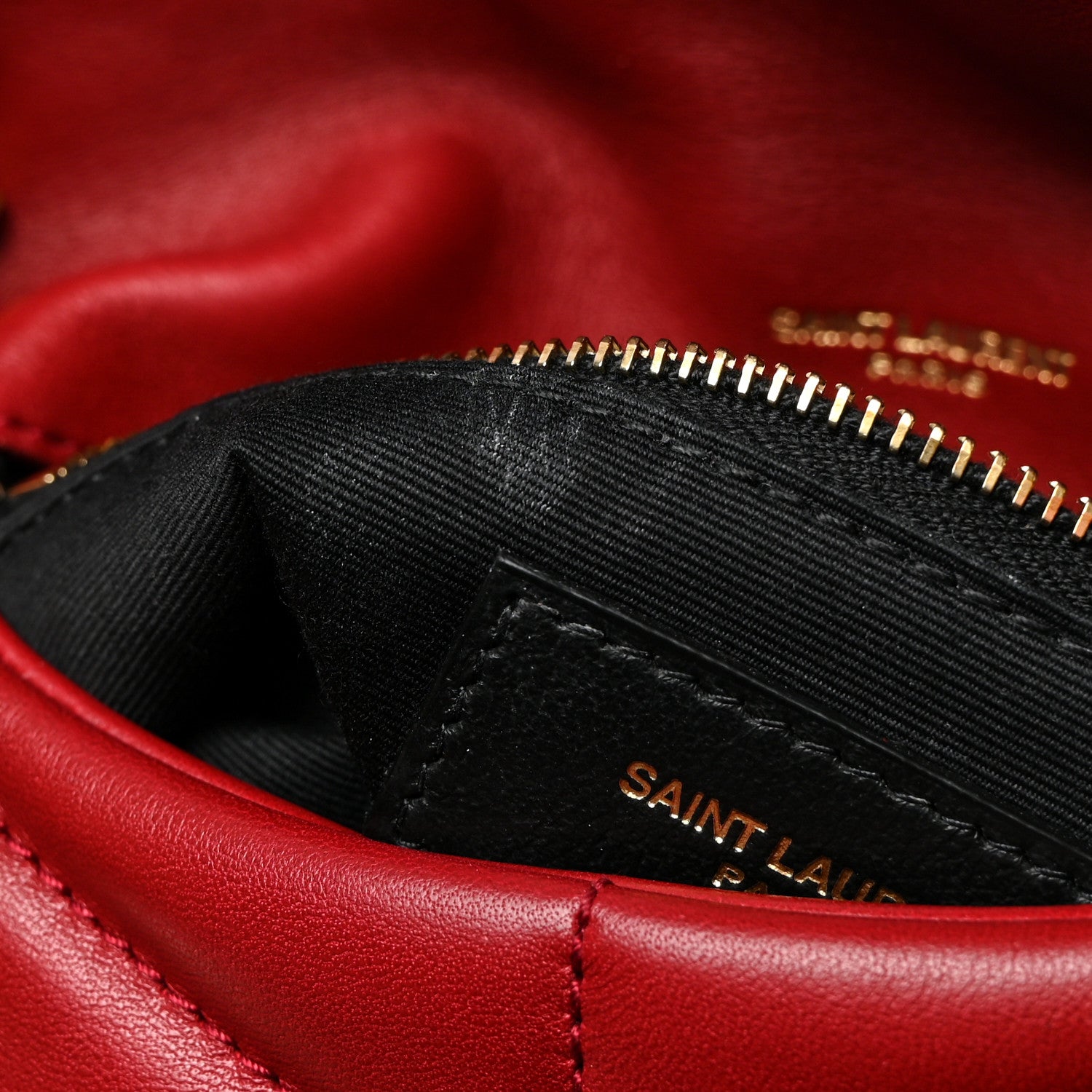 Saint Laurent Lambskin Quilted Toy Loulou Puffer Monogram Chain Satchel Opium Red 12 of 12