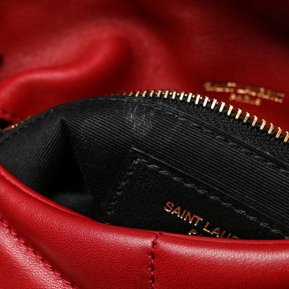 Saint Laurent Lambskin Quilted Toy Loulou Puffer Monogram Chain Satchel Opium Red 12 of 12