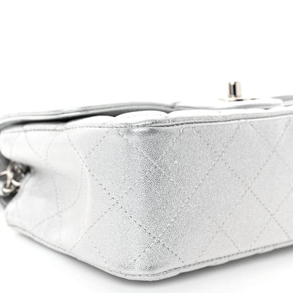 Chanel Metallic Lambskin Quilted Mini Rectangular Flap Silver 9 of 11