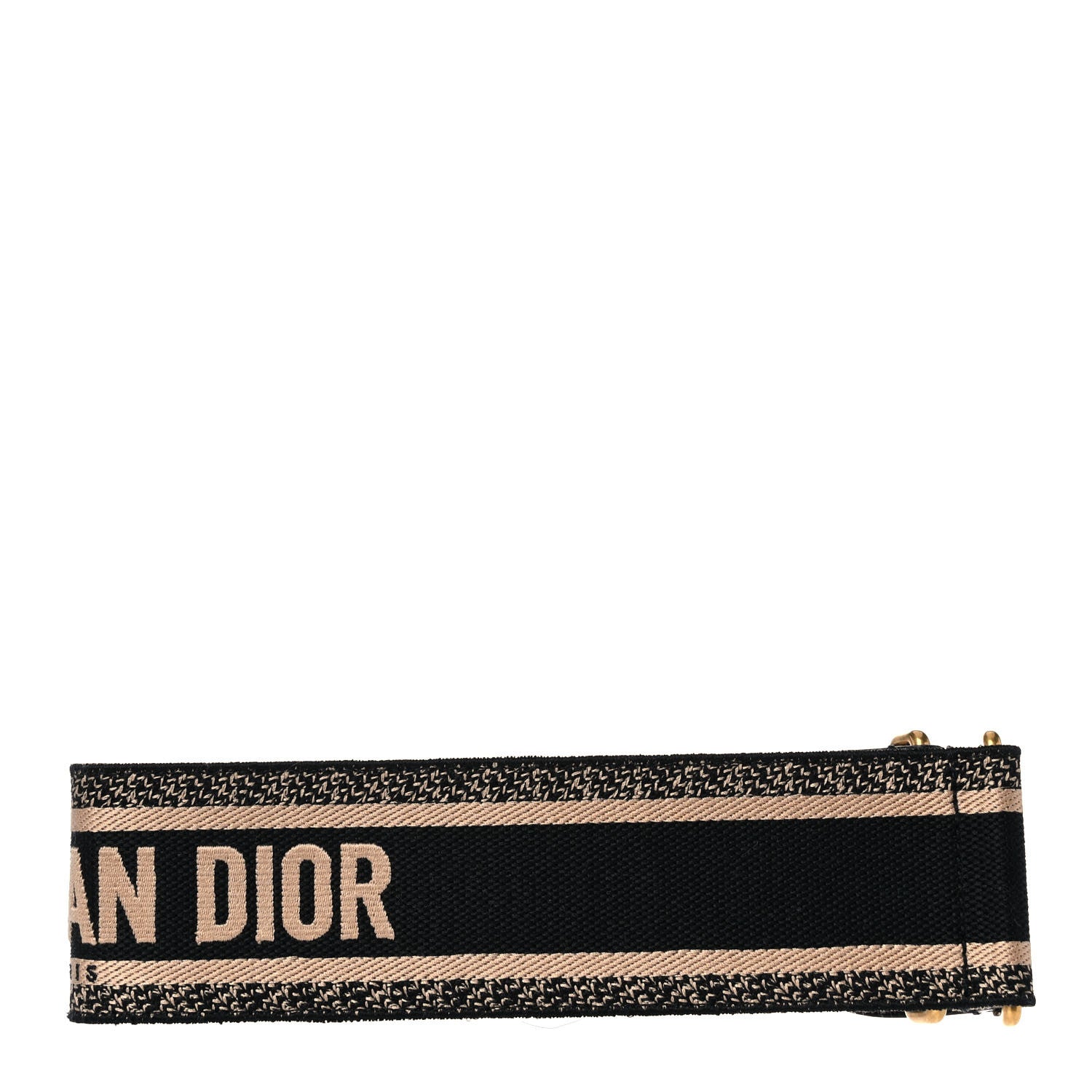 Christian Dior Canvas Embroidered Belt 80 32 Black Beige 2 of 5