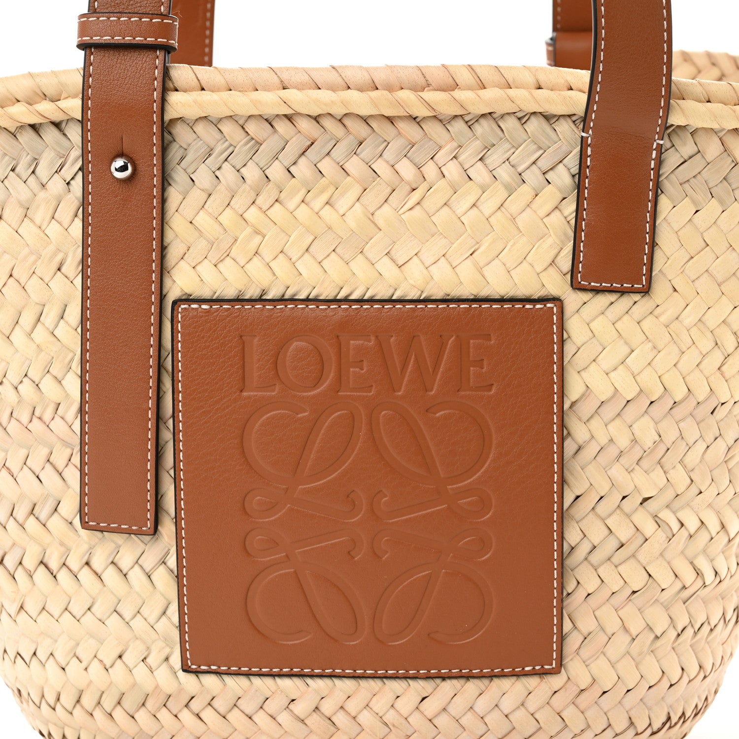 Loewe Raffia Basket Tote Bag Natural Tan 7 of 9