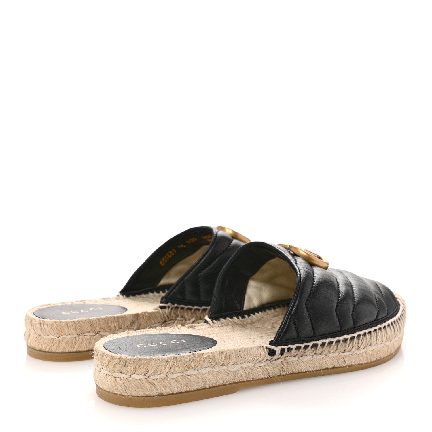 Gucci Nappa Matelasse GG Marmont Espadrille Slippers 36 Black 5 of 10