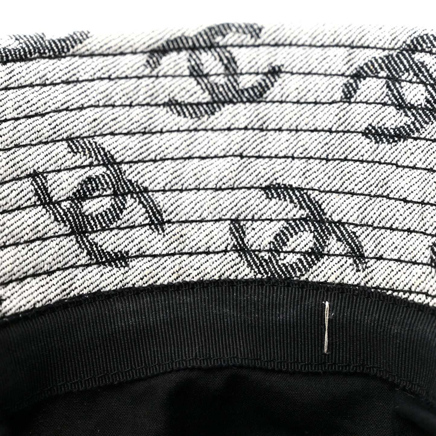 Denim CC Bucket Hat M White Black