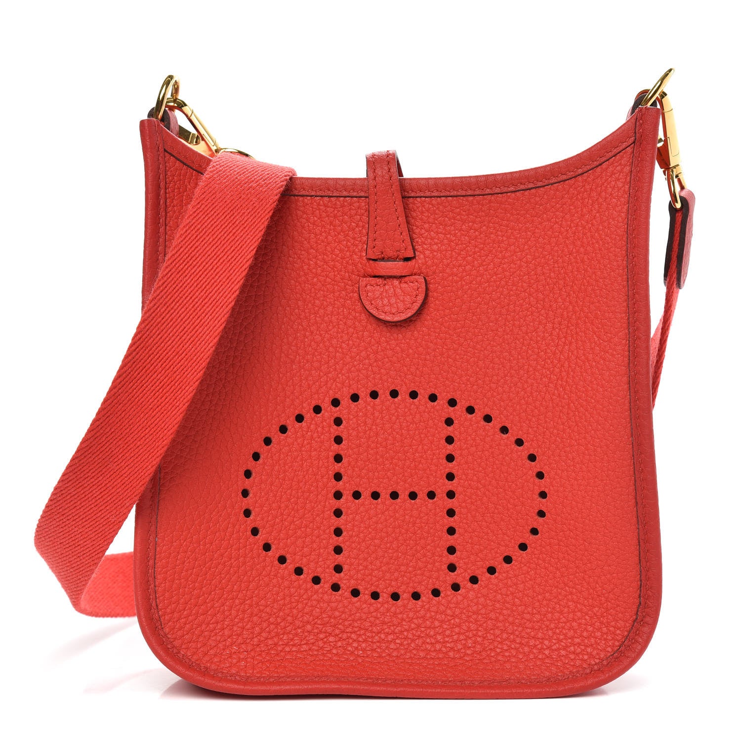 Hermes Taurillon Clemence Evelyne TPM Rouge De Coeur 1 of 10