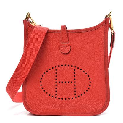 Hermes Taurillon Clemence Evelyne TPM Rouge De Coeur 1 of 10