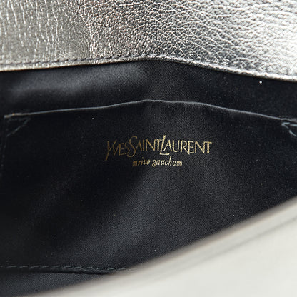 Saint Laurent Metallic Calfskin Small Belle De Jour Clutch Silver 6 of 12