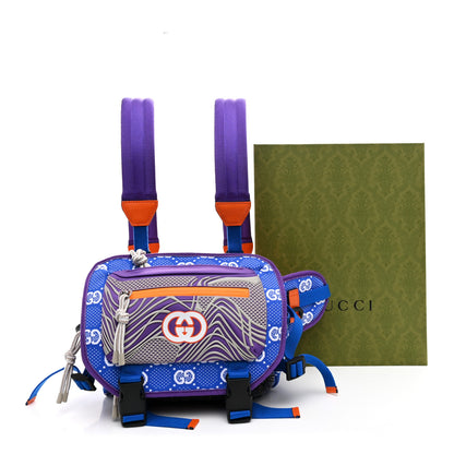 Gucci Jersey GG Monogram All Over Sporty Flap Backpack Blue Multicolor 11 of 11