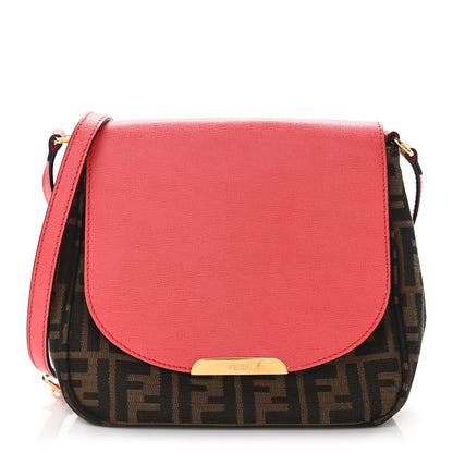 Fendi Zucca Vitello Elite Small Messenger Bag Tobacco Ecstasy 1 of 10