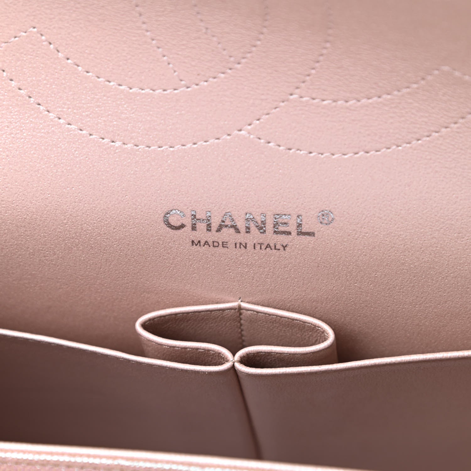 Chanel Metallic Caviar Chevron Quilted Jumbo Double Flap Light Gold 6 of 11