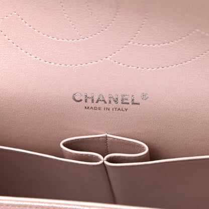 Chanel Metallic Caviar Chevron Quilted Jumbo Double Flap Light Gold 6 of 11