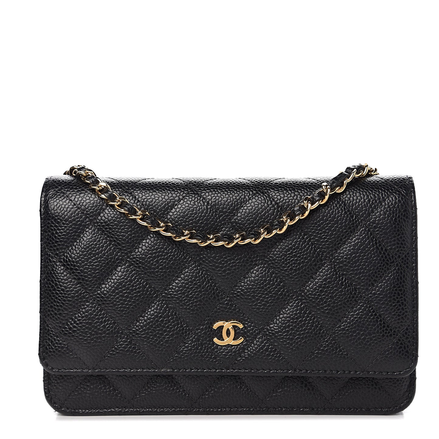 Caviar Quilted Wallet On Chain WOC Black
