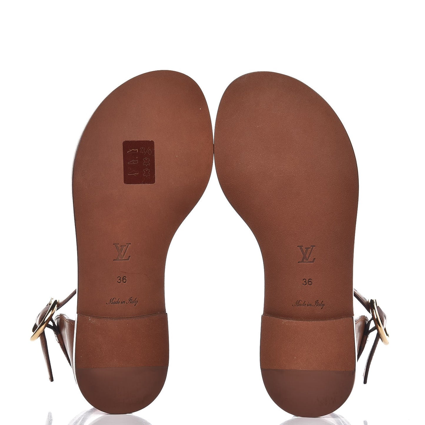 Calfskin Monogram Ocean Drive Flat Sandals 36 Cognac