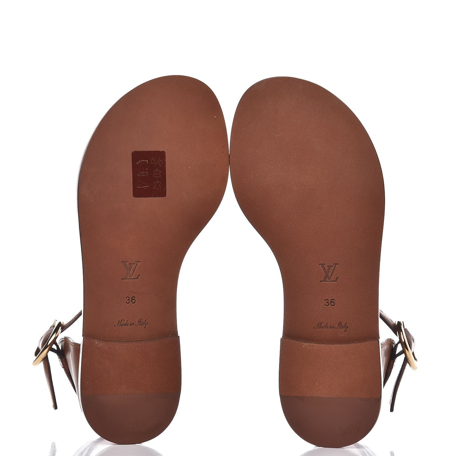 Louis Vuitton Calfskin Monogram Ocean Drive Flat Sandals 36 Cognac 5 of 9