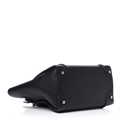 Celine Drummed Calfskin Mini Luggage Black 3 of 5