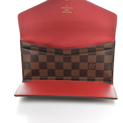 Louis Vuitton Damier Ebene Josephine Wallet Red 5 of 10